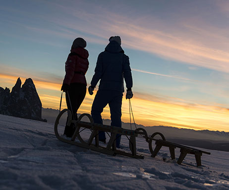 Rodeln in den Dolomiten